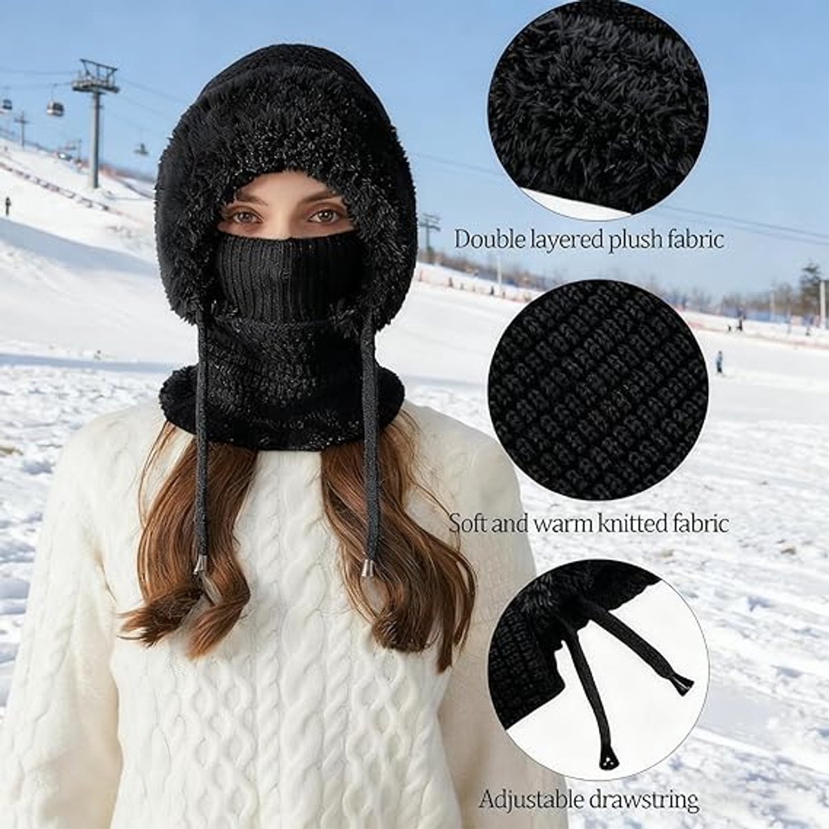 Balaclava - Dames - Synthetisch - Gebreide - Muts kopen