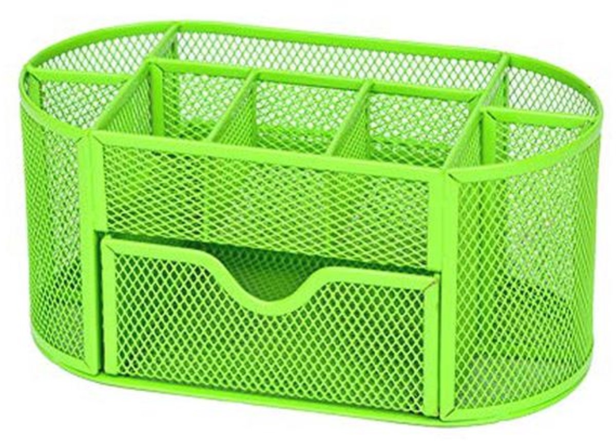 Multifunctionele Bureau Organizer met Lade en Penhouder - Groene Desktop Opbergoplossing