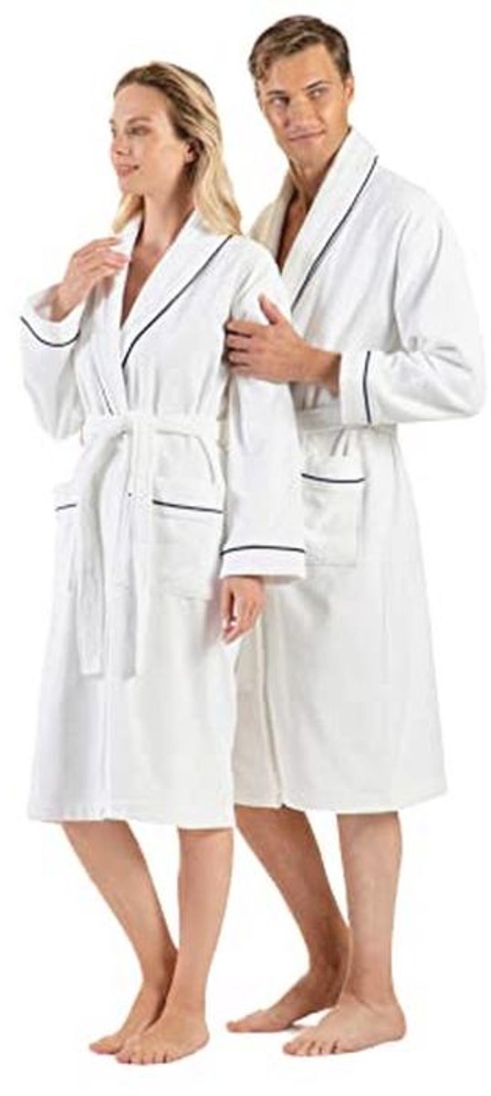 Unisex 100% Turks Katoenen Badstof Badjas met Sjaalkraag