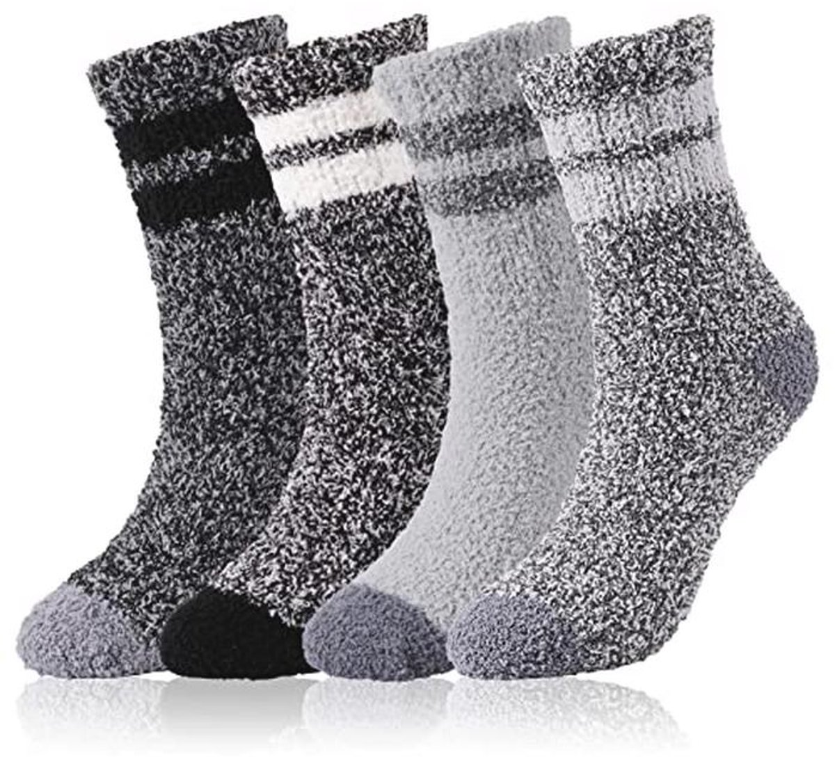 4 Paar Dikke Knuffelsokken voor Heren - Warm en Comfortabel - Multicolor