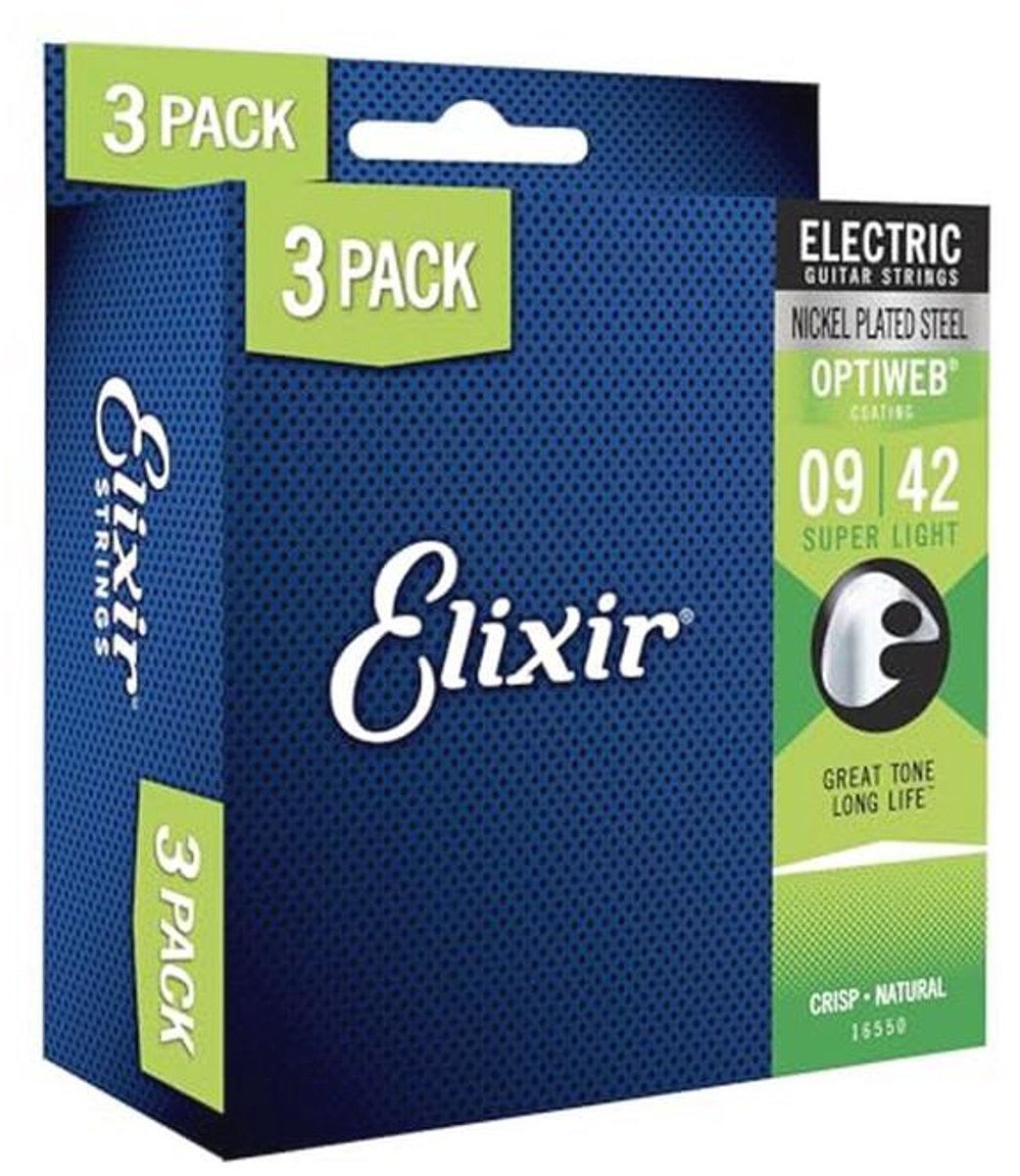 Optiweb Elektrische Gitaar Snaren 09-42 - 3 Pack - Premium Kwaliteit