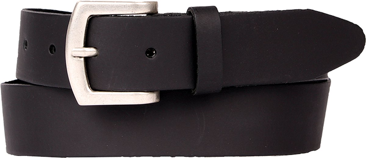 Petrol Industries Riem Heren - Broekriem - Verstelbaar - Leer - Zwart - 95 cm - L