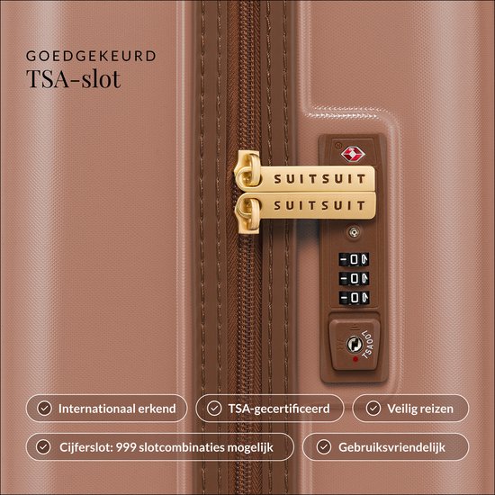 SUITSUIT Handbagage koffer 55x35x20 - Handbagage trolley - Lichtgewicht koffer - Reiskoffer - Veilig TSA cijferslot - Fab Seventies koffer Italian Clay - Rood