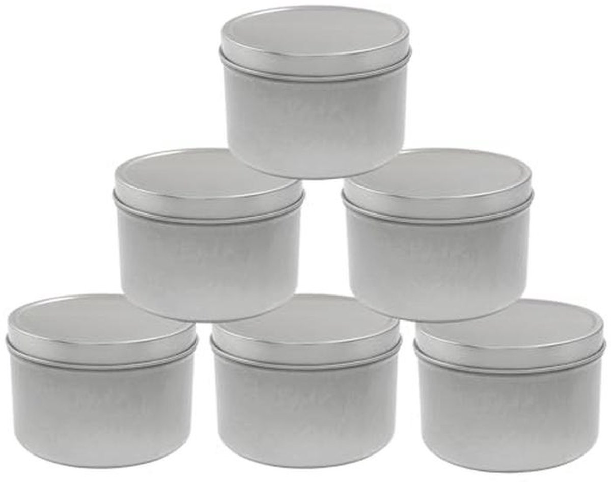 4x 8 oz Metalen Kaarsblikken - Doe-Het-Zelf Kaarsencontainers met Deksel