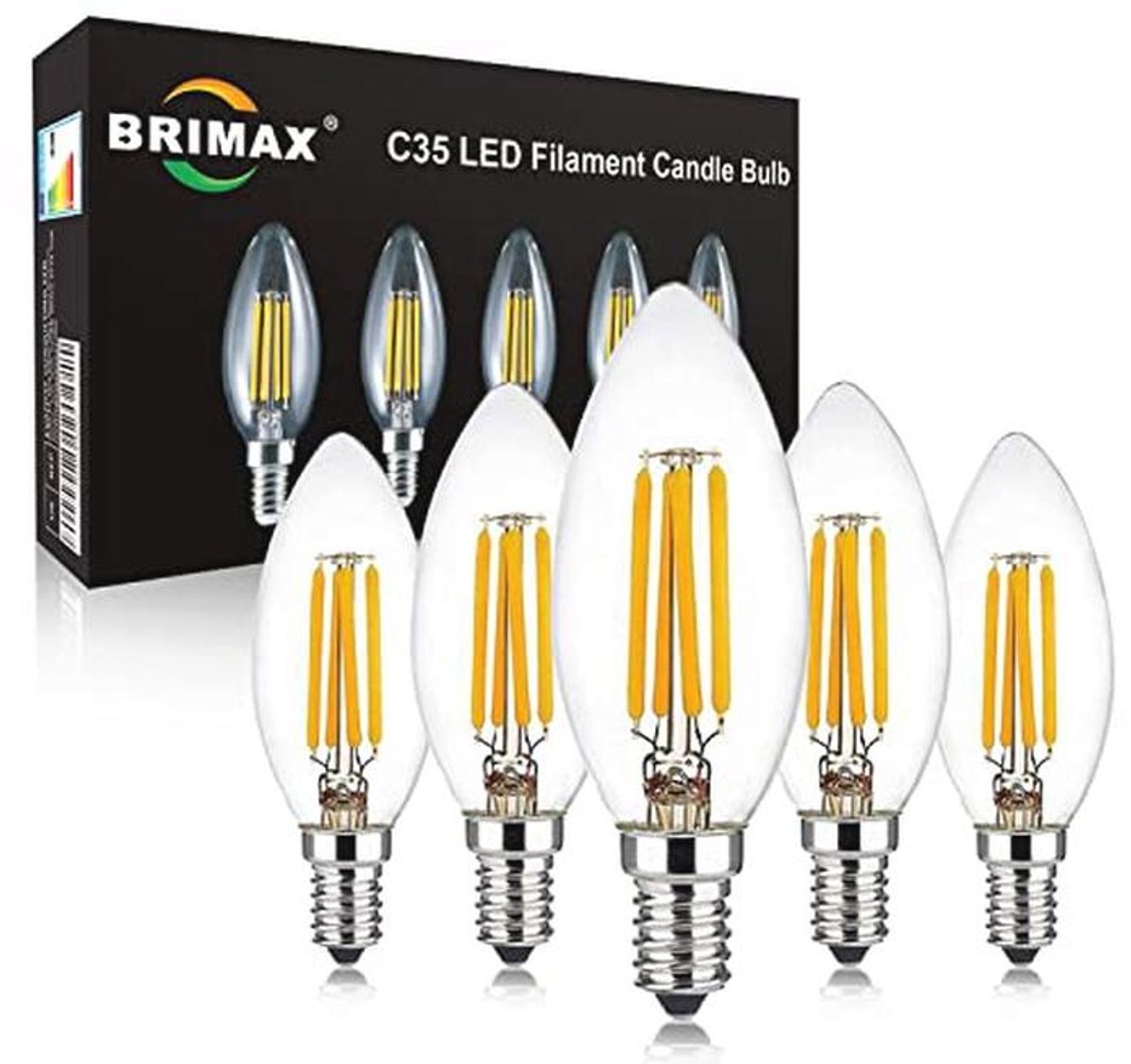 Dimbare 6W LED Lamp Warm Wit 2700K E14 C35 - 580lm Energiebesparende Verlichting 5-Pack