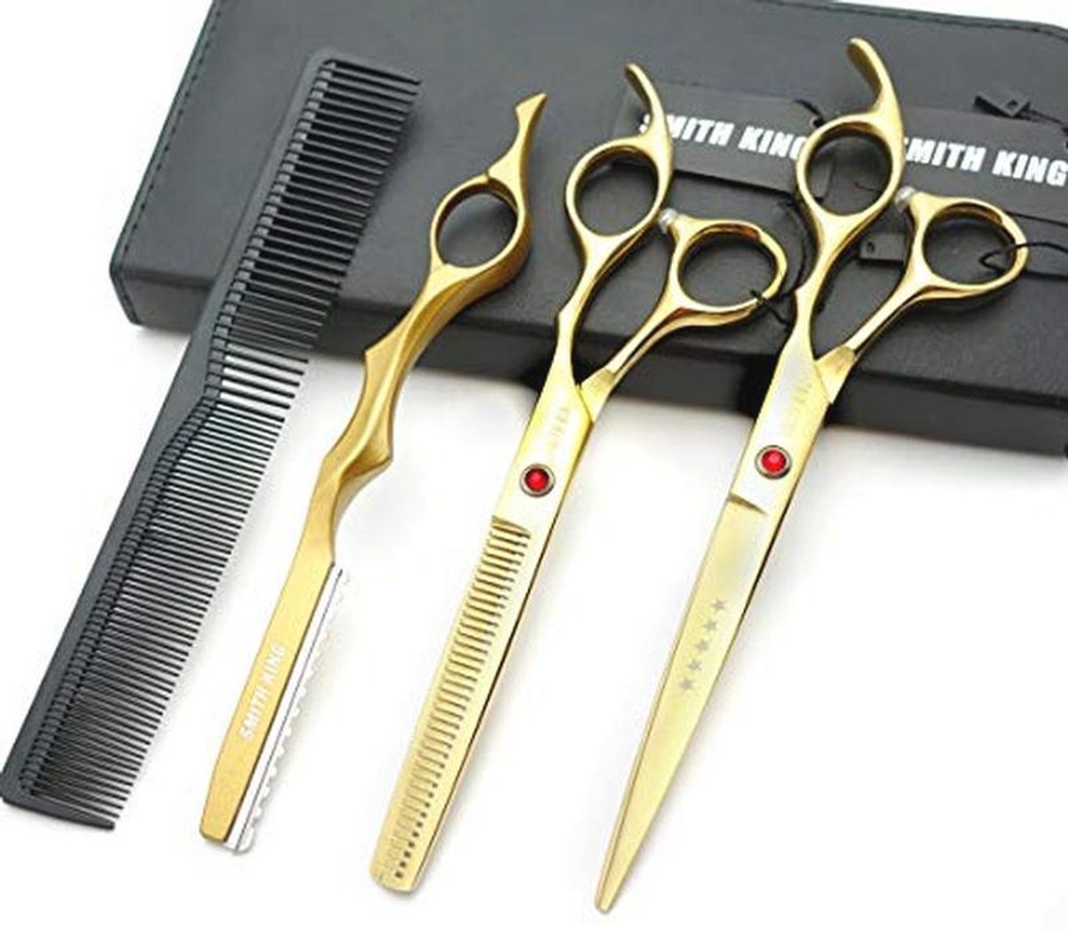 Haarschaar Set voor Professioneel Haar Snijden - 7 Inch Met Scheermes en Kammen