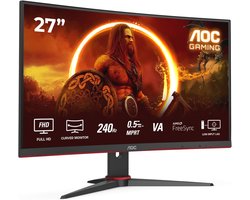 AOC Gaming C27G2ZE – 27 inch FHD gebogen monitor, 240 Hz, 0,5 m, FreeSync Premium (1920×1080, HDMI, DisplayPort) zwart/rood