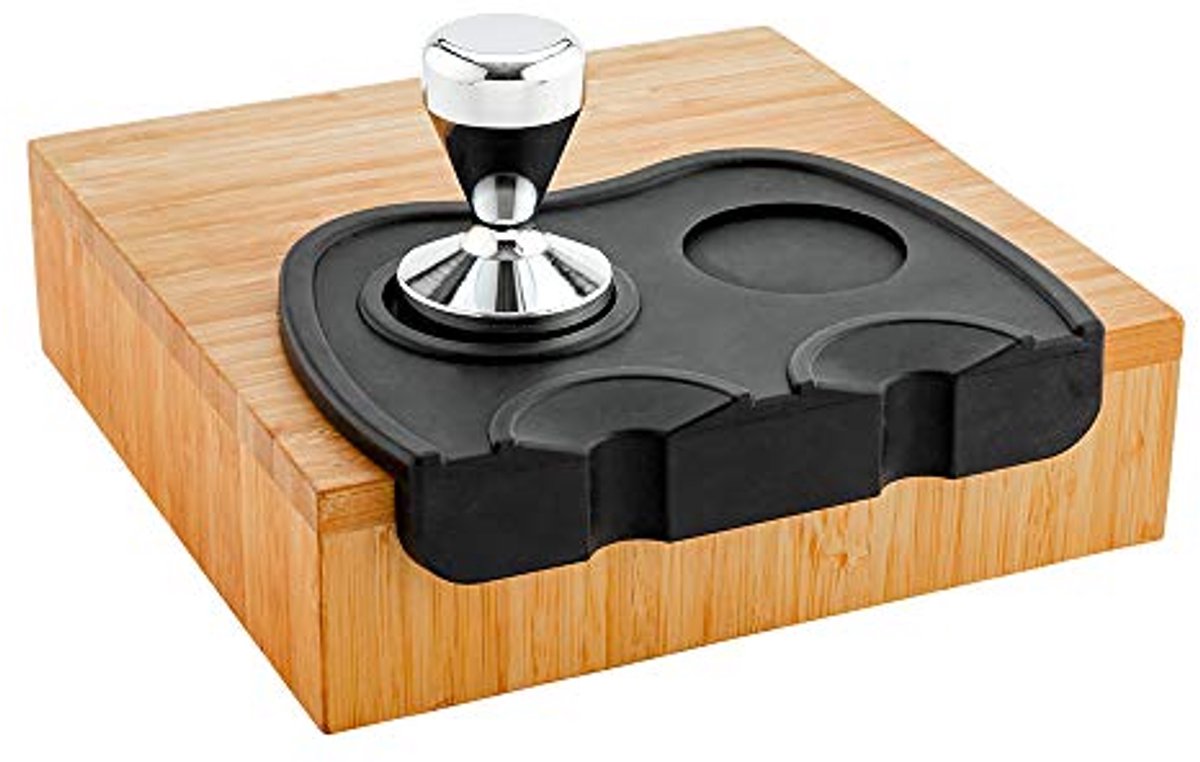 Koffiestampermat - koffie - koffie accessoires - onderzetters - siliconen - 20*14.5 cm - zwart