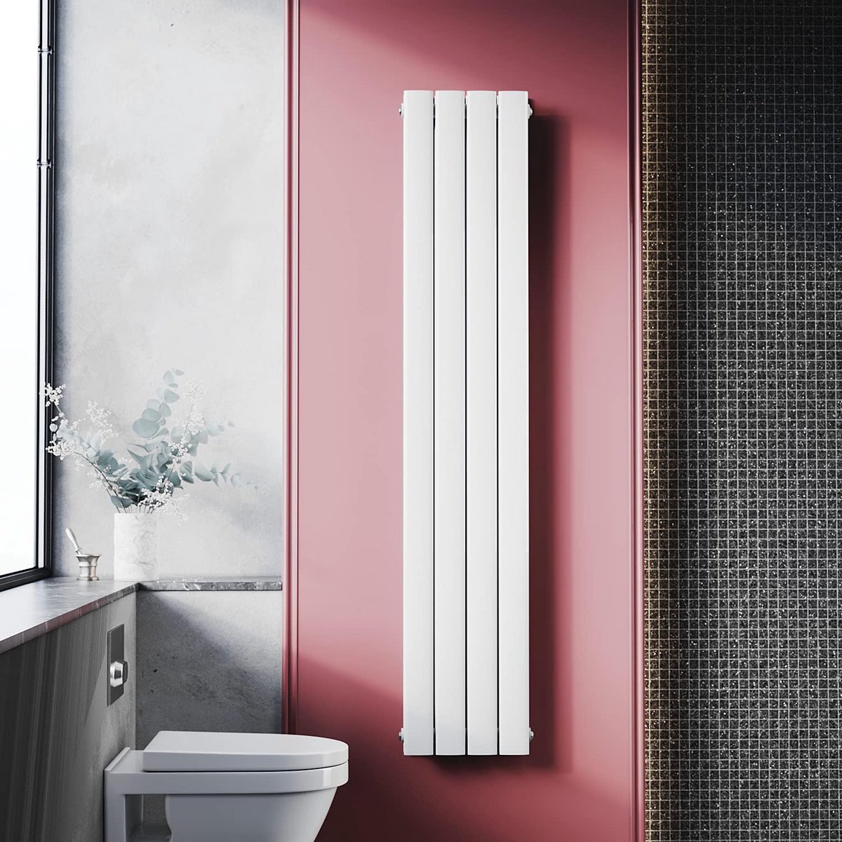 Plat Design Radiator 1600 x 308 mm - Dubbellaags Verticale Paneelradiator