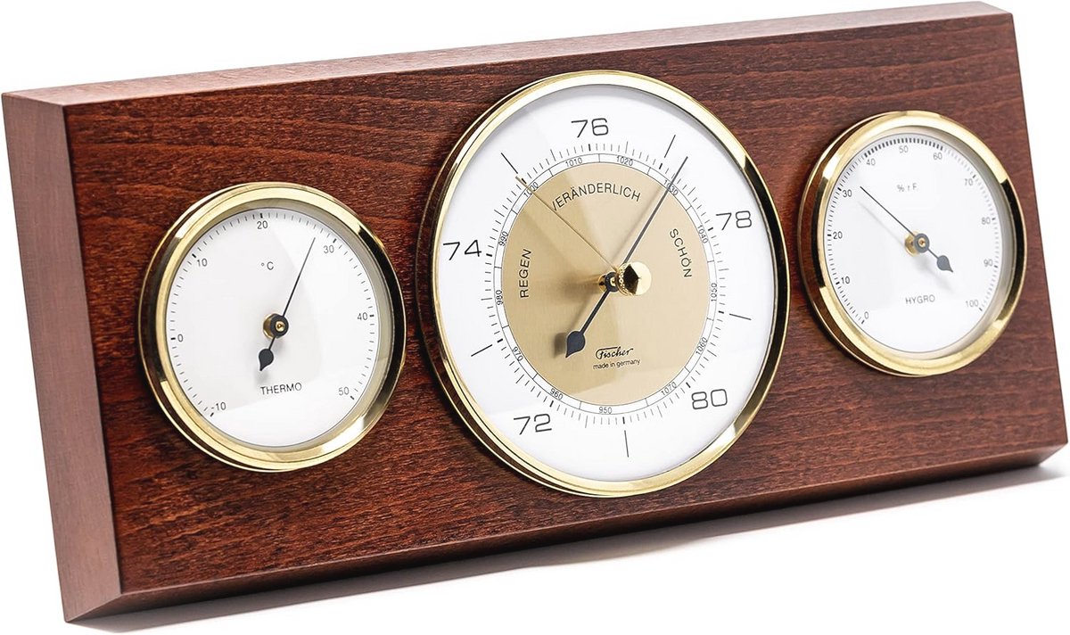 Vintage binnenweerstation - Thermometer, Barometer en Hygrometer | Hoogwaardige Nauwkeurigheid