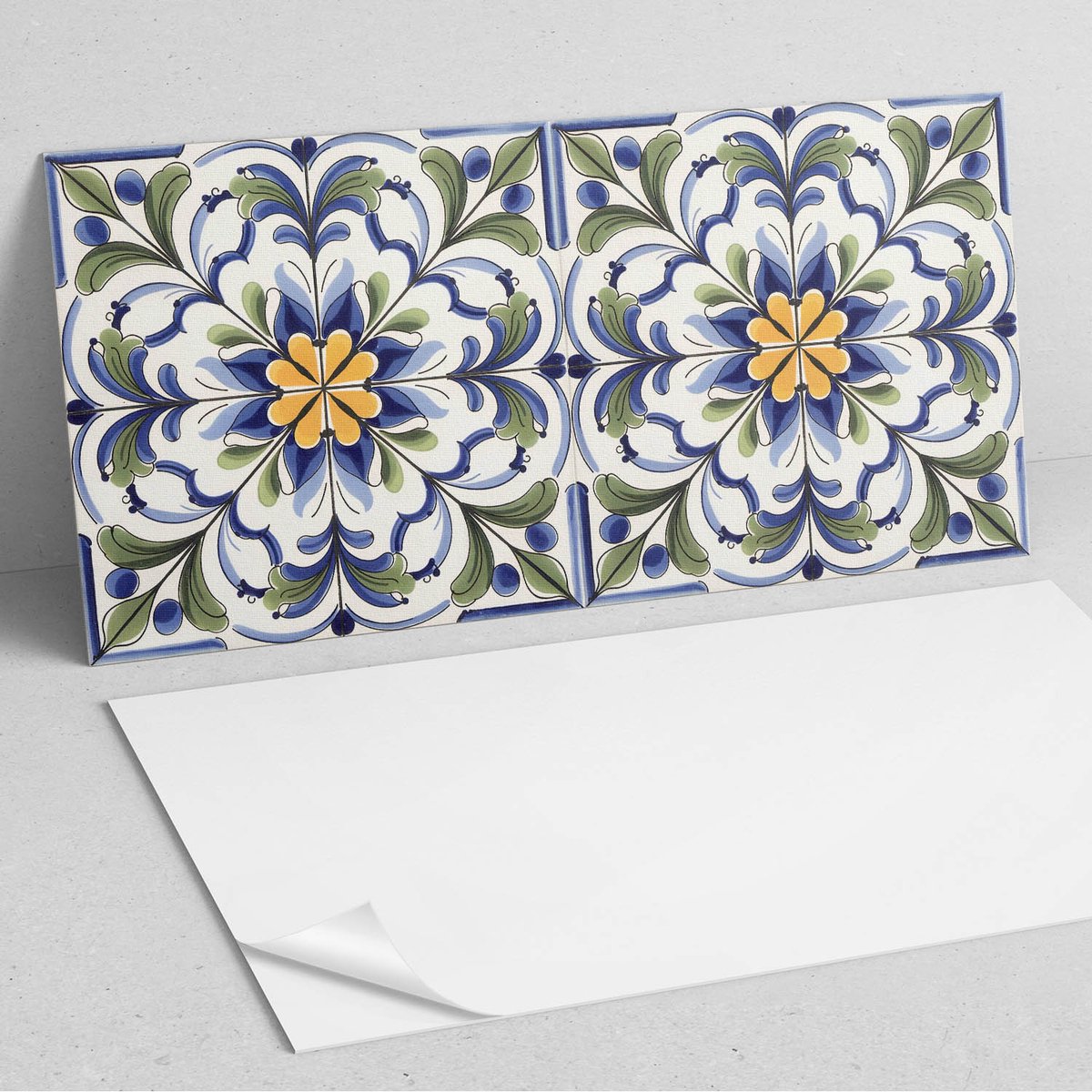 Coloray Wandpanelen Zelfklevend - Keramisch patroon met bloemenmotief PVC Wandpaneel - 100