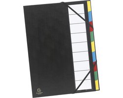 Georganiseerde Sorteringsmap met Elasto Sluiting - Harde Kartonnen Kaft - 9 Compartimenten - A4 Formaat - Diverse Kleuren