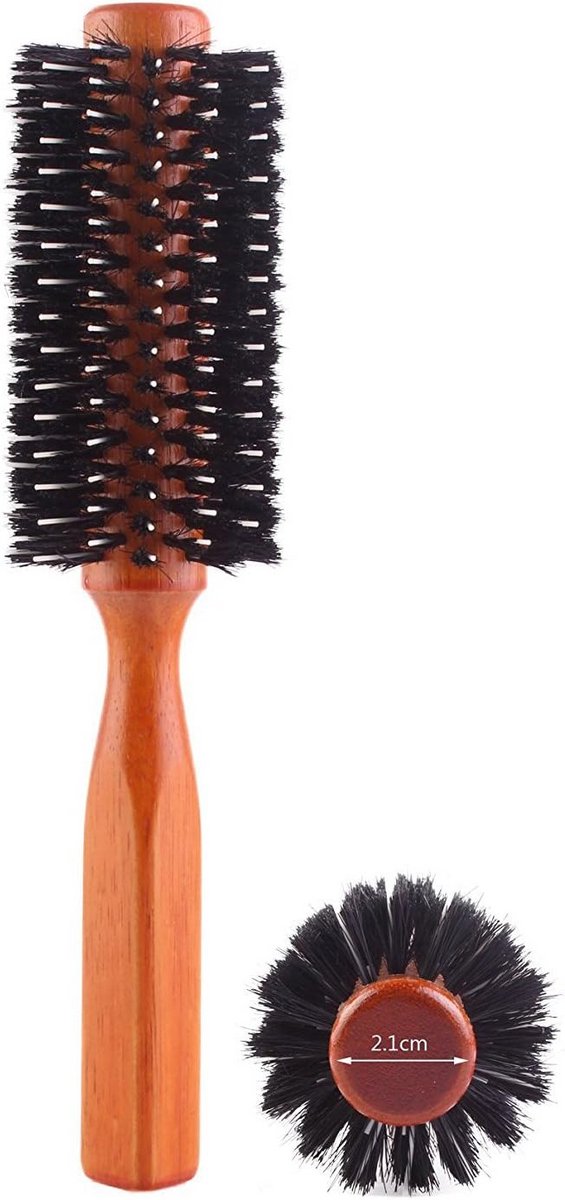 Ronde Nylon Borstel met Houten Handvat - 5cm Diameter - Geschikt voor Diverse Klussen