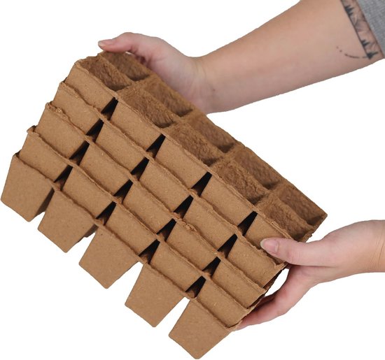 Turfpotten Starterset - 100 Stuks in Tray voor Gemakkelijk Planten van Romberg — afbeelding 2