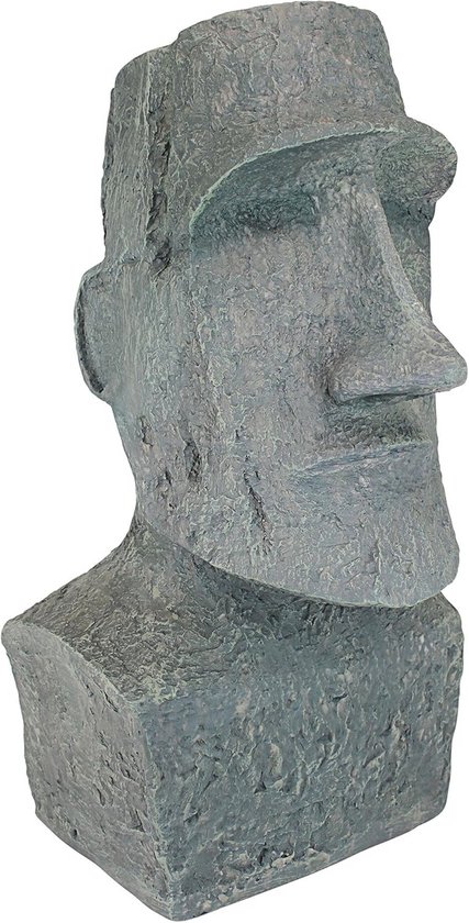 Groot Ahu Akivi Moai Monolith tuinbeeld - 61 cm polyresin grijze steen