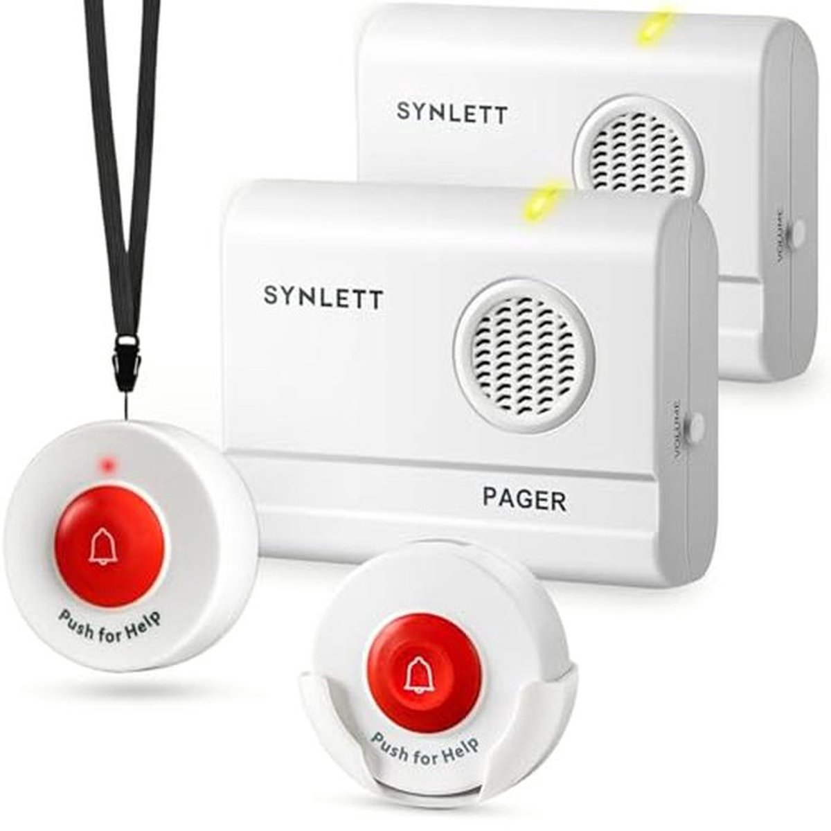 Draadloze Pager met Ontvangers en SOS Noodknoppen – Draagbaar Alarmsysteem voor Ouderen en Zorgverleners
