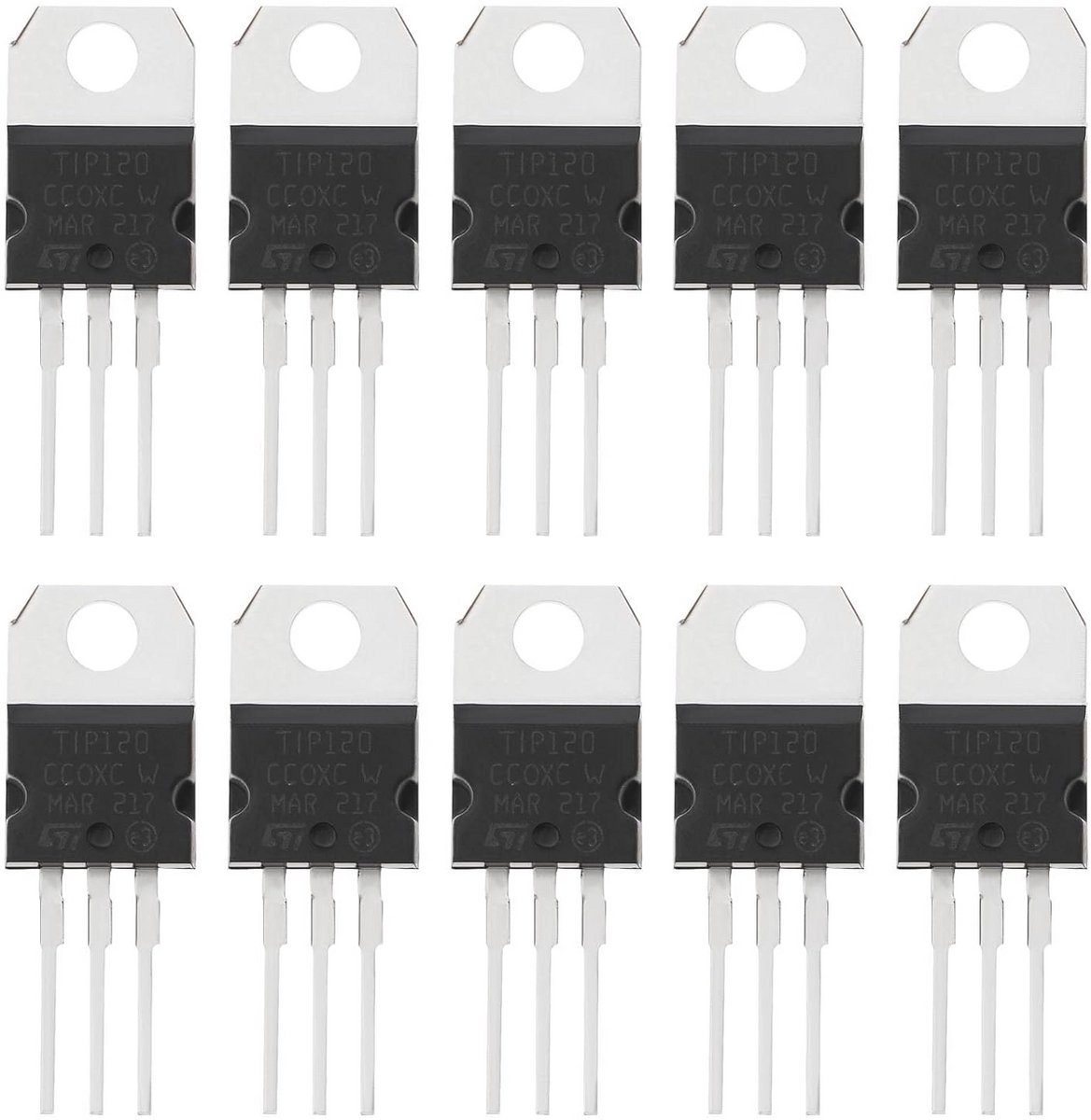 20 Stks NPN Vermogen Transistor 5A 60V - TO-220 voor Motoren en Solenoïden