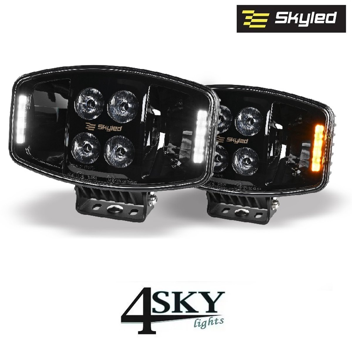 SKYLED Jumbo Oculus Led verstraler met positielicht wit/amber 10.000 Lumen 90 watt IP69K drukwaterdicht