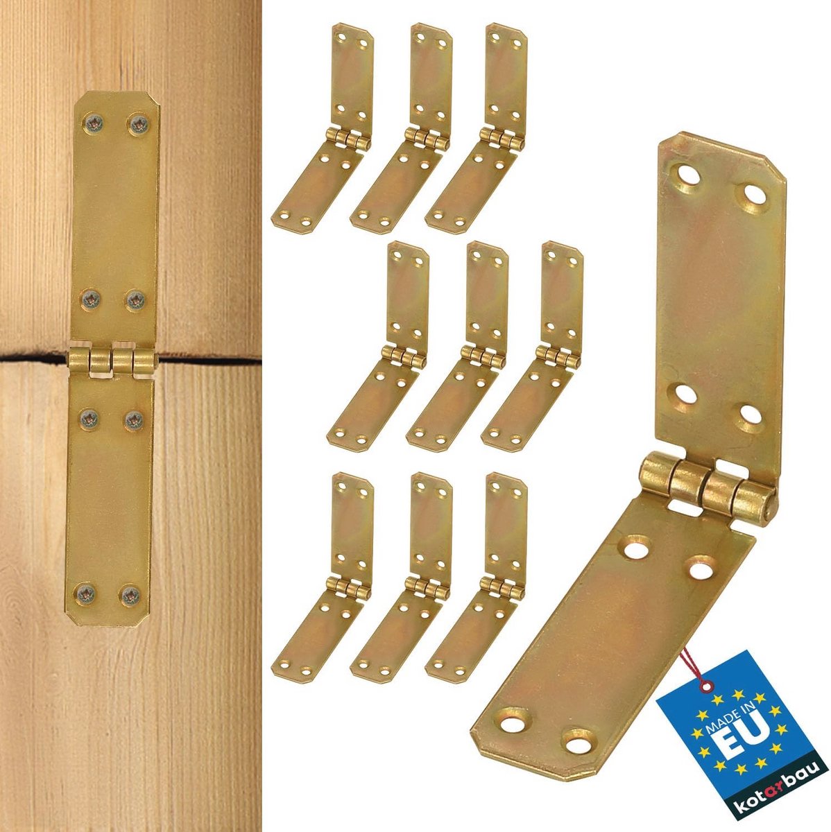 Kistscharnier 150 x 25 mm - Pak van 10 stuks - Verzinkte Deurscharnieren en Meubelscharnieren