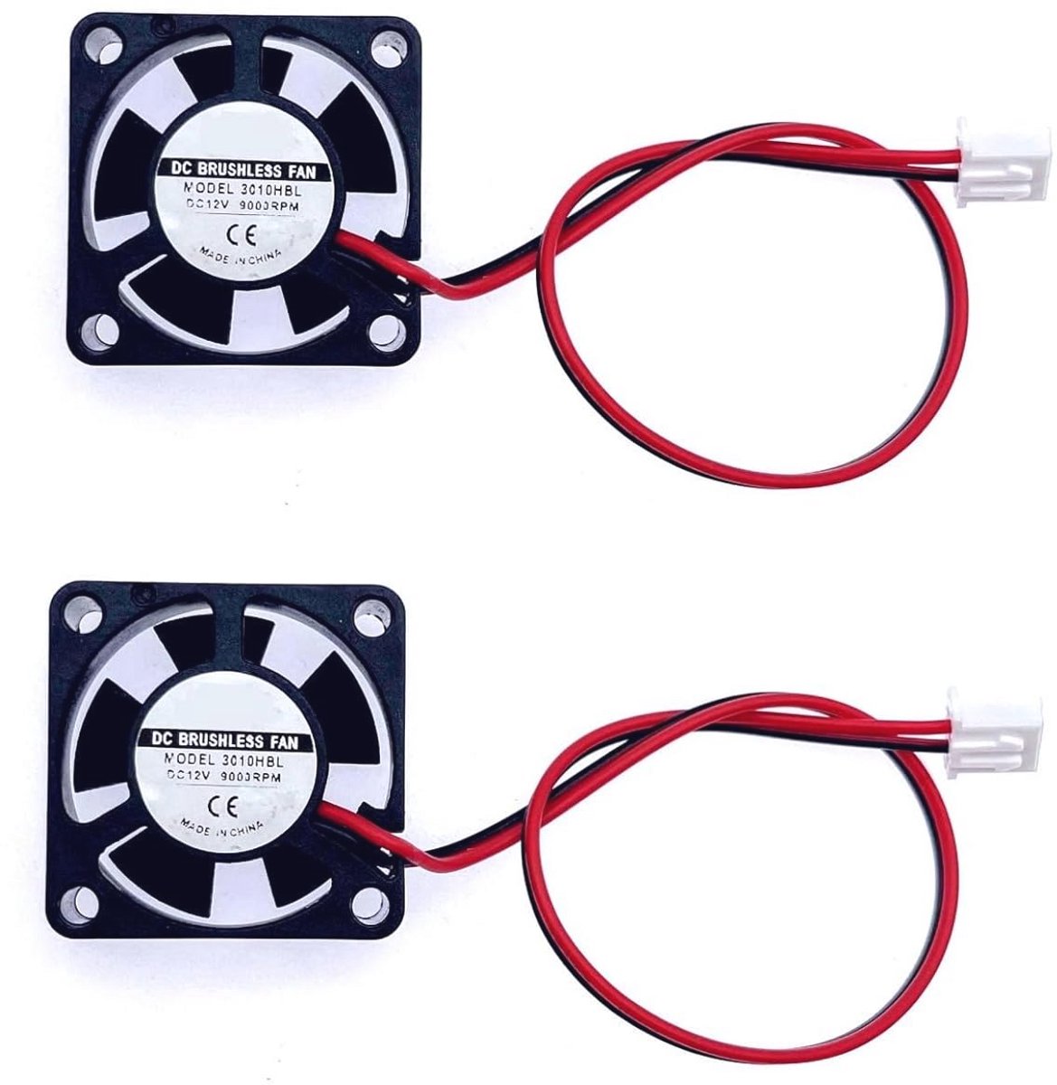 Mini 30mm Stille Ventilator - 2 Stuks, DC 12V, Geruisloze 3D Printer Ventilator