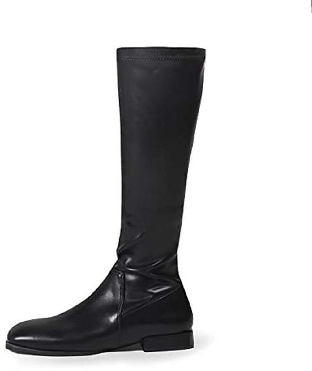 Dames Knielaarzen met Ritssluiting - Elegante Platte vierkante Tenen