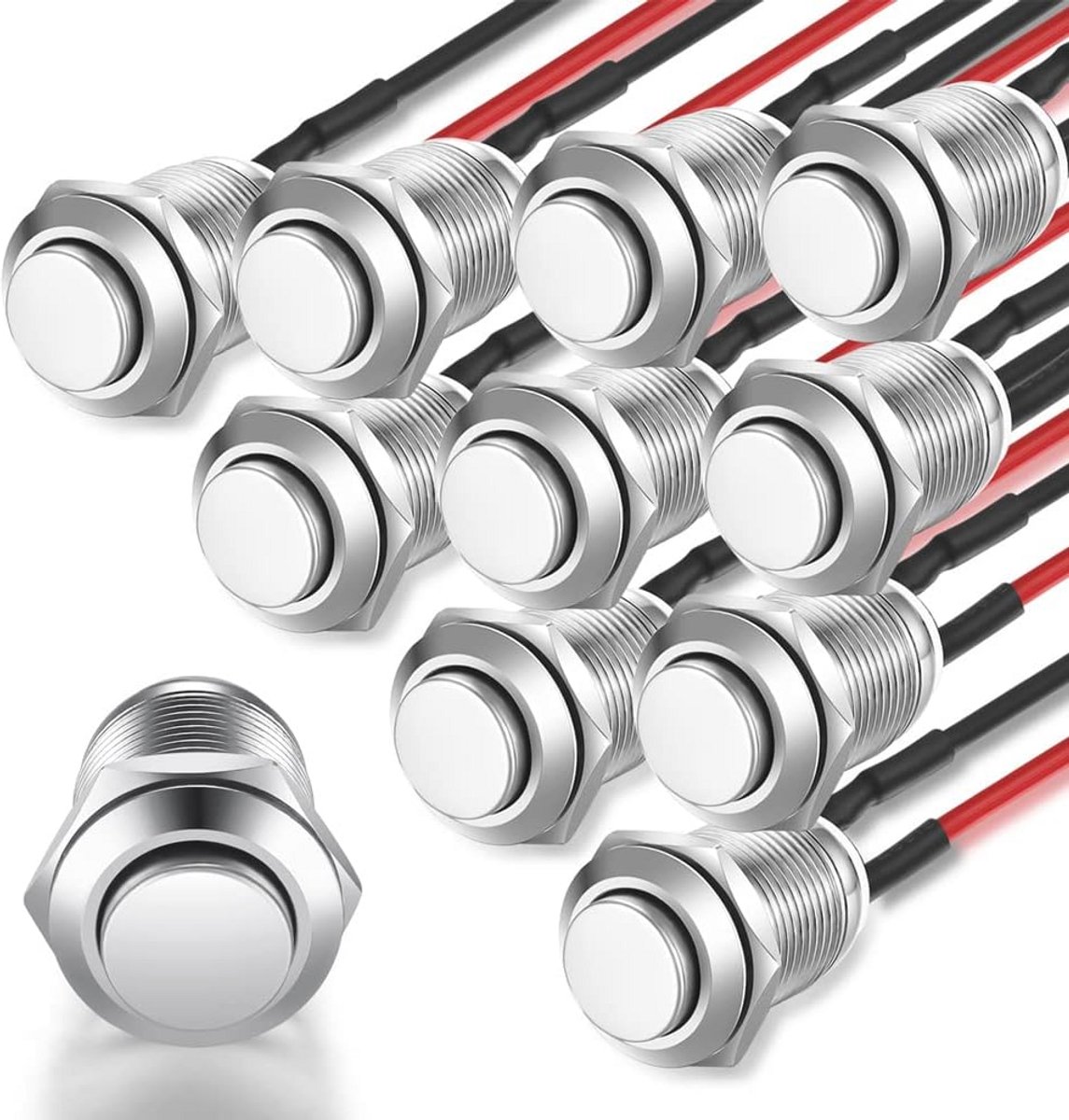 Waterdichte Drukknop 12mm Momentary Schakelaar voor Professioneel Gebruik - 10 Stuks