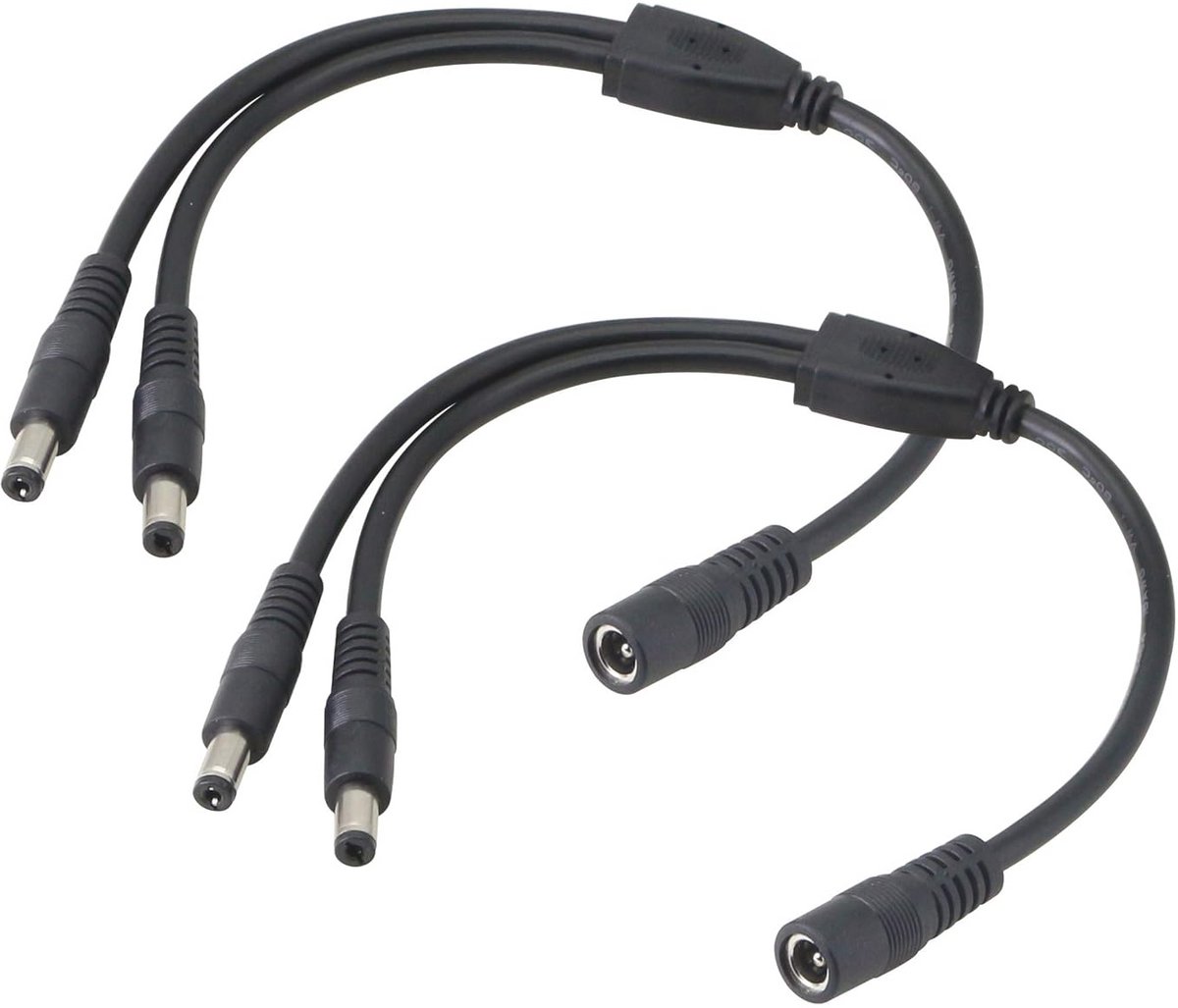 12V DC Power Splitter Kabel 5.5/2.1MM: 1 Vrouwelijke naar 2 Mannelijke Connectoren voor CCTV en LED