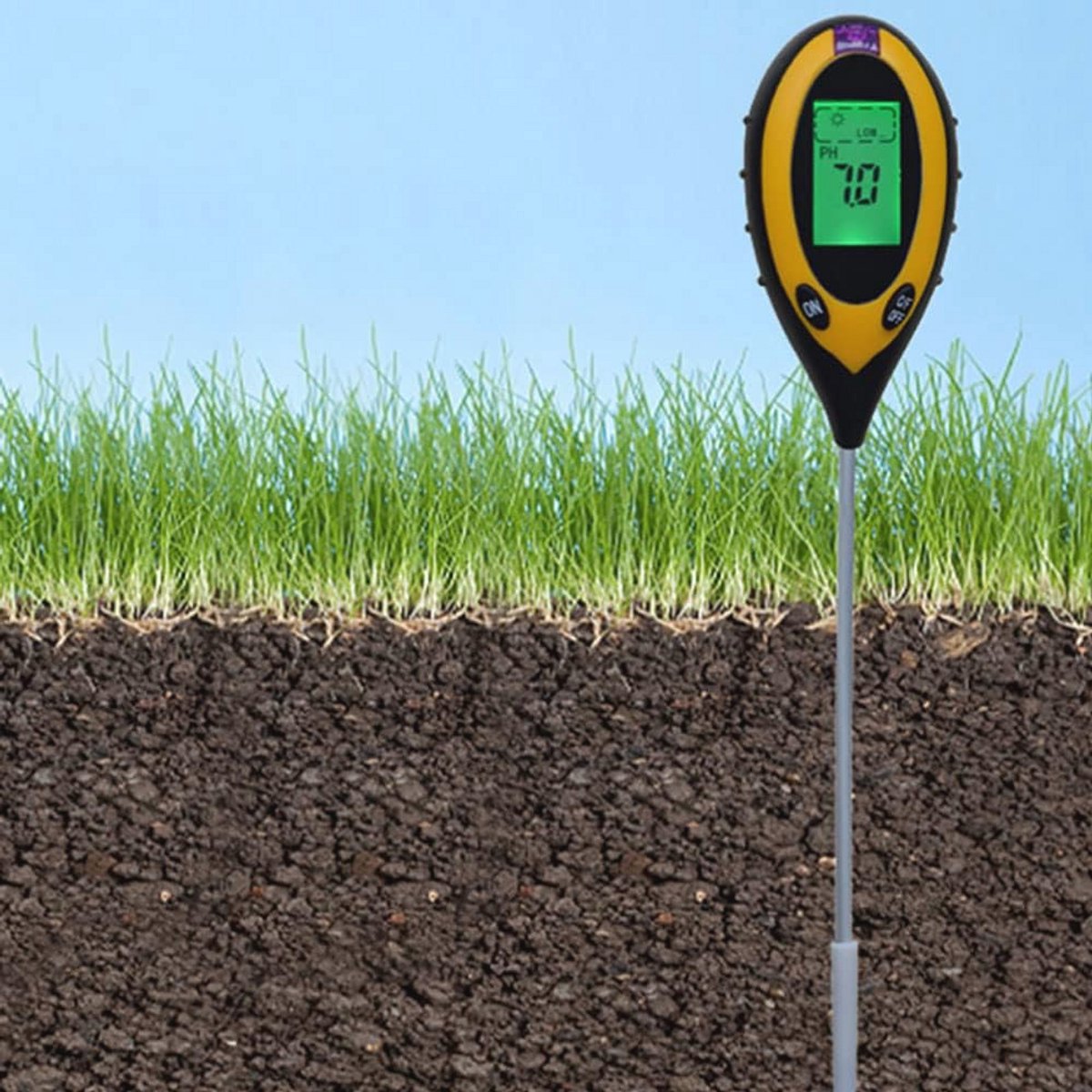 Digitale 4-in-1 Bodem PH-Meter voor Tuinieren - Vocht, Temperatuur, Licht en PH voor Planten, Gazons en Landbouw