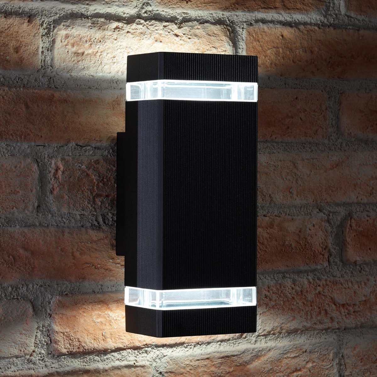Dubbele Up & Down Wandlamp Zwart Binnen/Buiten IP44 Weerbestendig