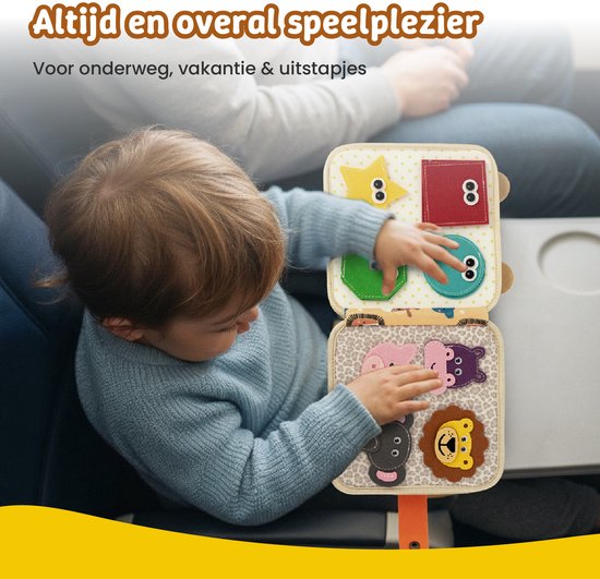 Adamir Busyboard Book Giraffe - Montessori Speelgoed - Educatief Speelgoed - Sensorisch Speelgoed - Activiteiten Speelgoed - Het Grote Speelgoed Boek 2025 van Adamir — afbeelding 5