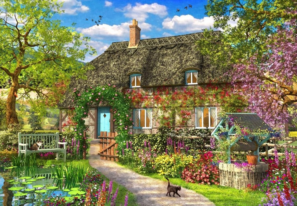Legpuzzel 1000 Stukjes - Het Oude Cottage - Ontspanning en Plezier