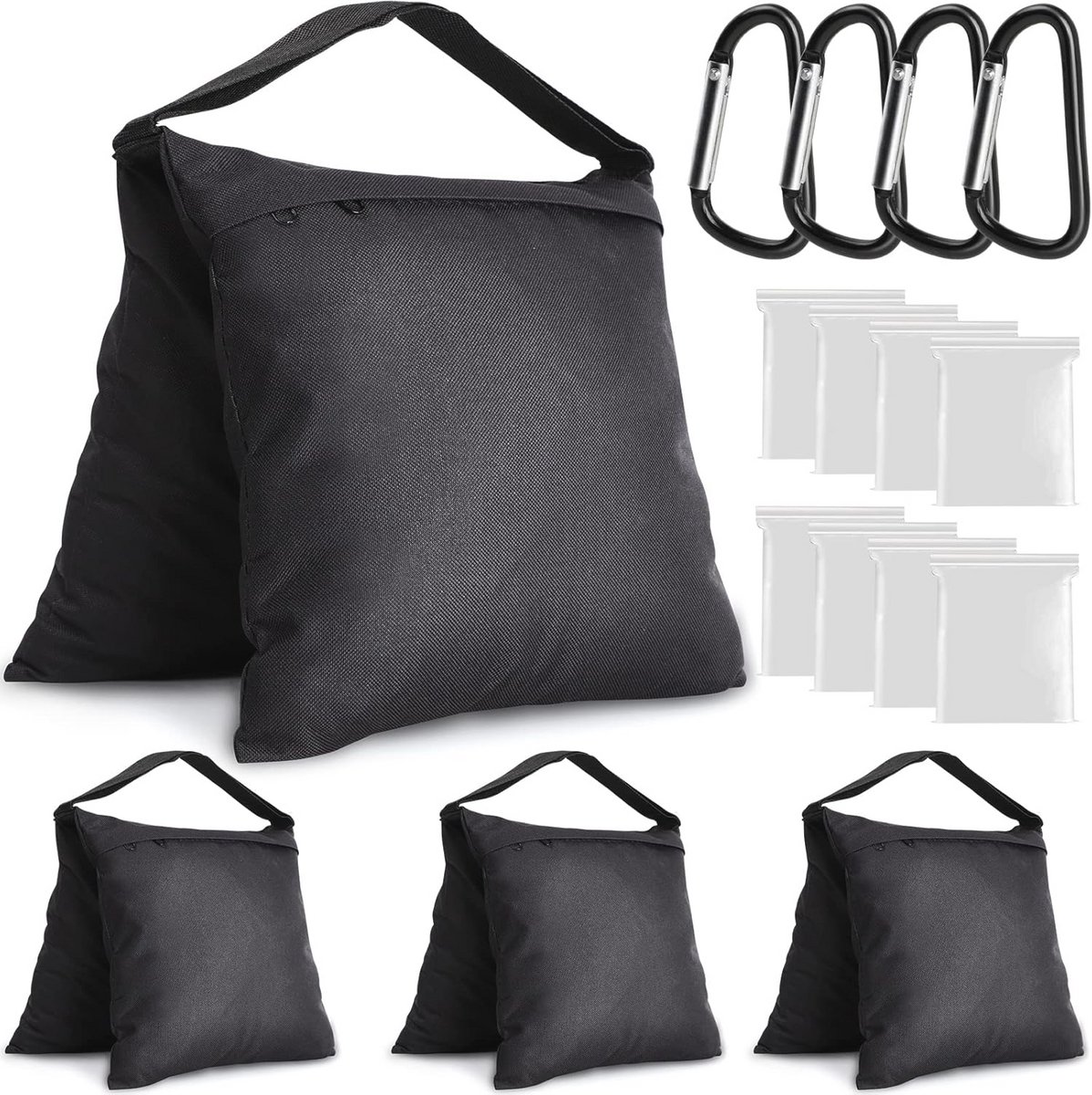 Zandzakken voor lichtstatieven - 4 stuks, 59 cm x 27 cm, maximale belasting 9 kg