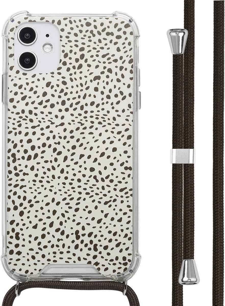 imoshion Hoesje - Geschikt voor Apple iPhone 11 - Design Hoesje met Koord - Desert Dots