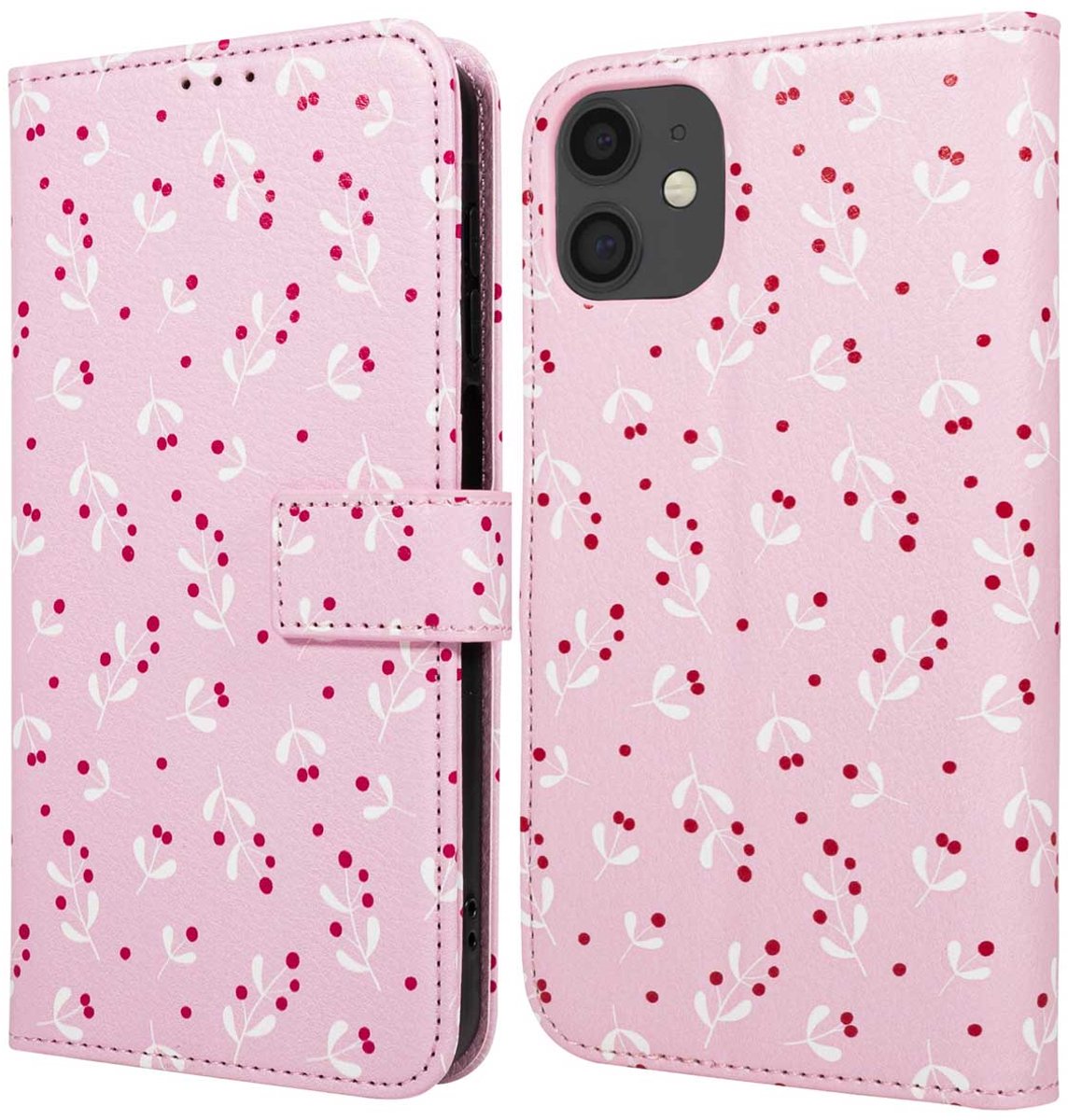 imoshion Hoesje - Geschikt voor Apple iPhone 11 - Design Bookcase smartphone - Blush Berries