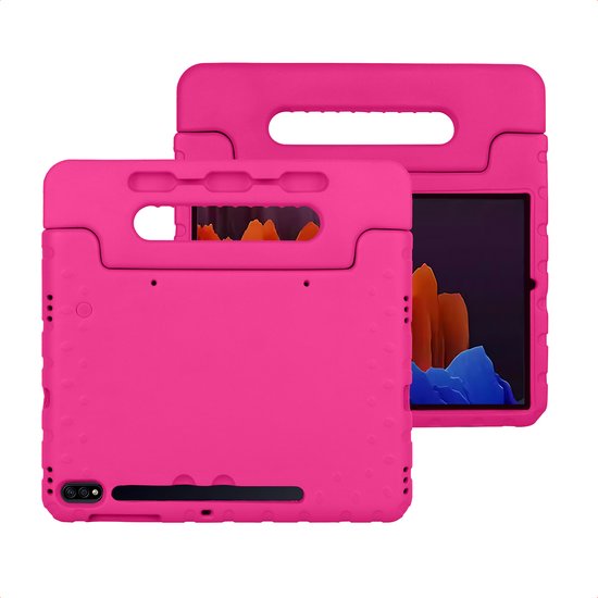 imoshion Tablet Hoes Kinderen - Geschikt voor Samsung Galaxy Tab S7 FE / Galaxy Tab S7 Plus / Galaxy Tab S8 Plus - Kidsproof Kinder Hoes - Roze