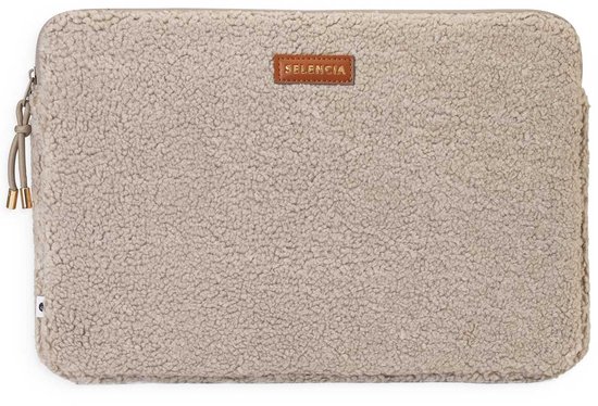Selencia Teddy laptophoes – 15 tot 16.2 inch – sand