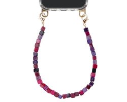 Selencia Universeel Telefoonkoord - Polskoord met Natuurstenen - Telefoon Ketting - GSM Koord - Berry Tones