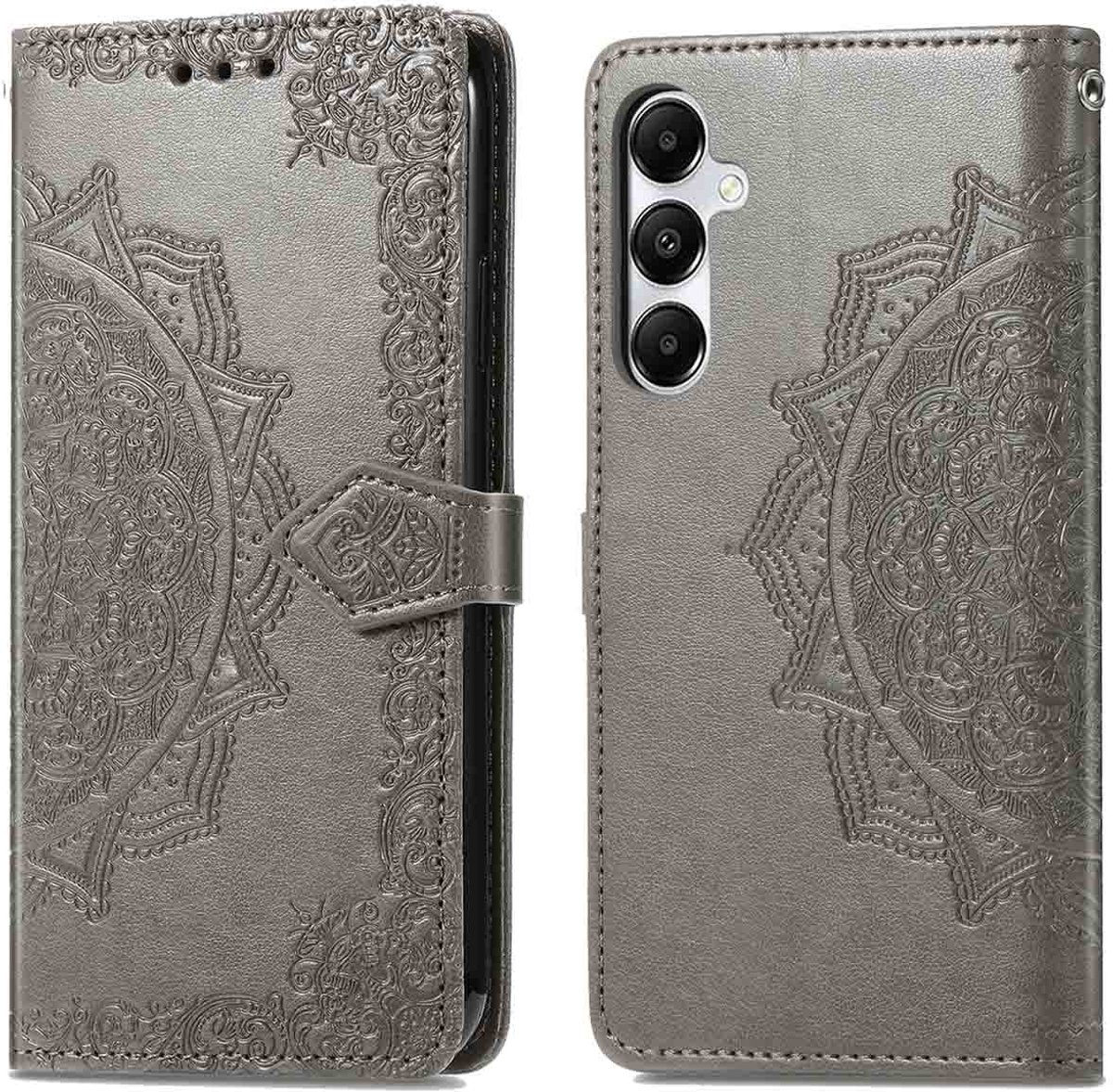 imoshion Hoesje - Geschikt voor Samsung Galaxy A55 (5G) - Mandala Bookcase - Grijs