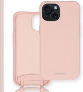 Coque iMoshion adaptée à iPhone 15 avec cordon - Coque arrière couleur iMoshion avec cordon amovible - Rose