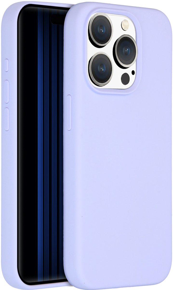 Accezz Hoesje Geschikt voor iPhone 15 Pro Hoesje Siliconen - Accezz Liquid Silicone Backcover Geschikt voor MagSafe - Paars