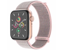Nylon bandje - Geschikt voor Apple Watch 1, 2, 3, 4, 5, 6, 7, 8, 9, 10, 11 (42 mm), SE - 38/40/41 mm - Roze
