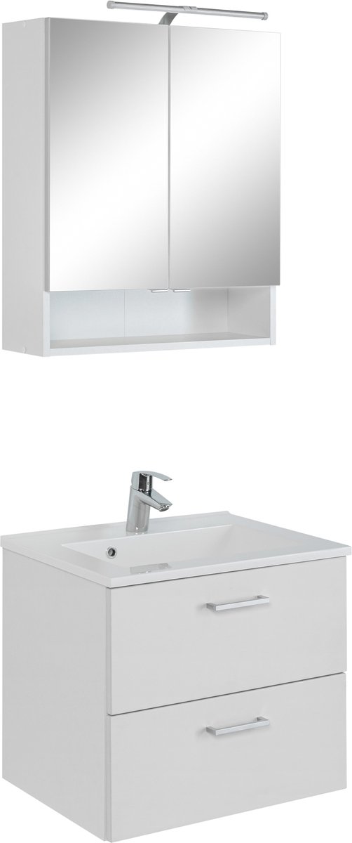 Held Möbel 2-delige wastafelset 60 cm Riga matwit wit 60x200x35 cm
