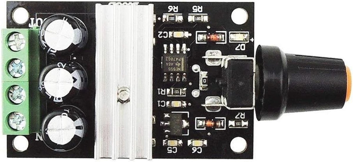 Instelbare DC Motor Toerentalregelaar 6V 12V 24V 28V - PWM Geschikt voor 3A tot 80 Watt