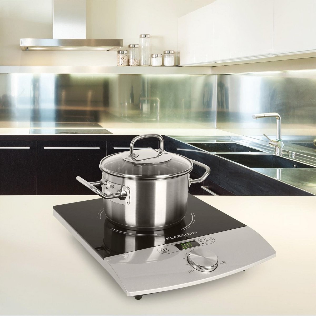 Klarstein Induction hob, electric hobs, modern hob, induction hob for camping, induction hob, 1 plate, induction hob, mobile, induction hob, 1800 watts