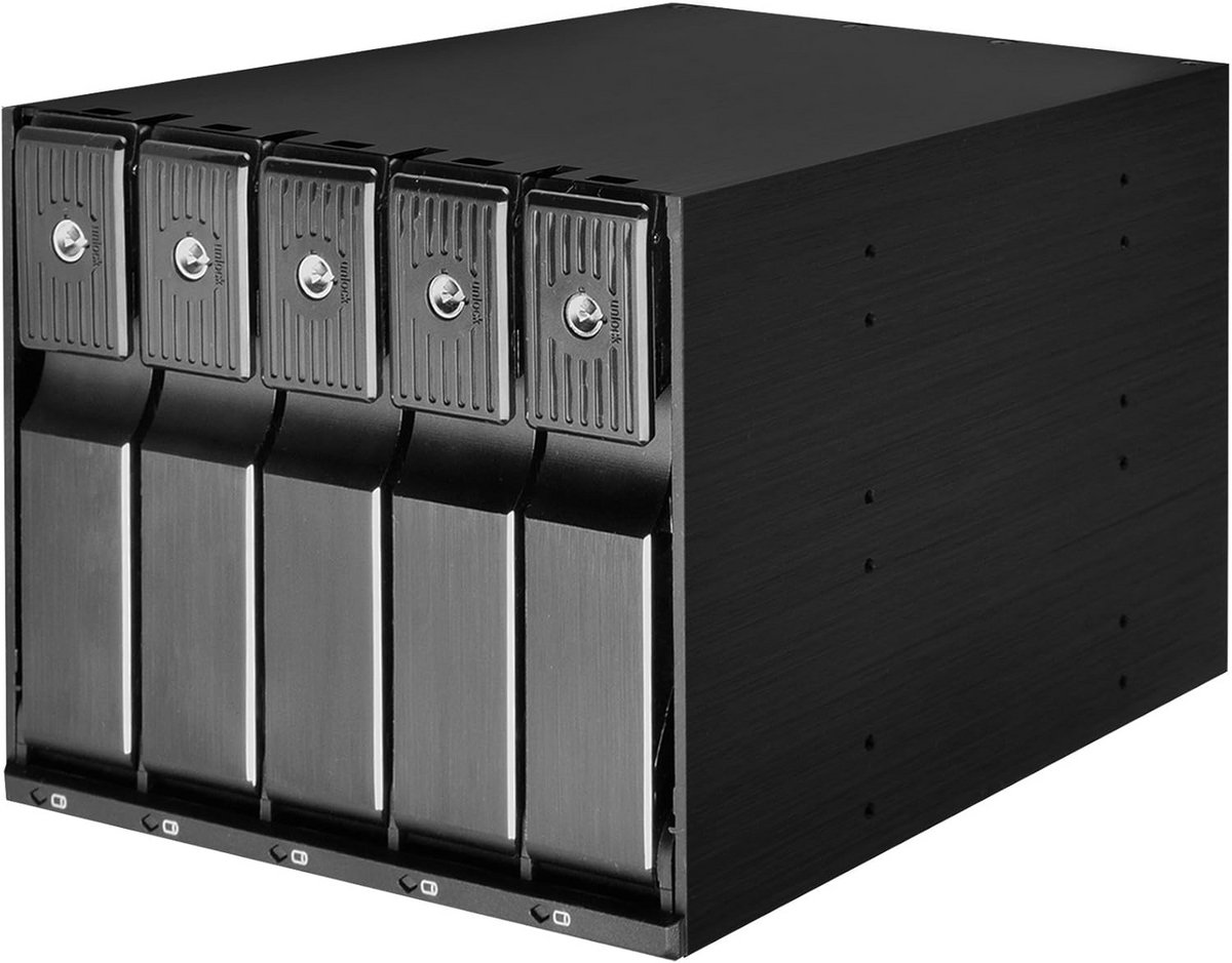 Hot Swap Harde Schijf Wisselframe voor 5x 3.5" SAS/SATA Drives - 5.25" Bay
