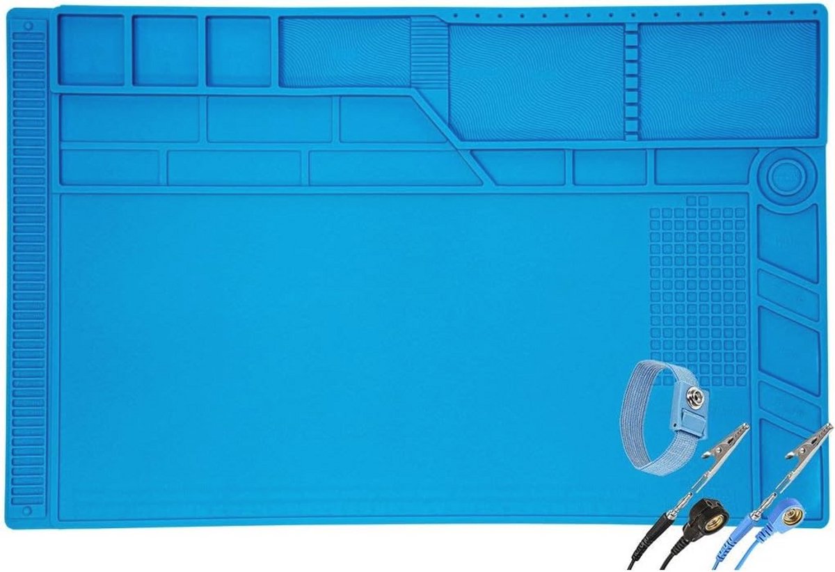 XXL Siliconen Soldeermat 55 x 35 cm - Hittebestendig tot 500 °C met Antislip Grip