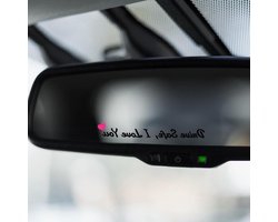 All4You - Pack van 3 Autospiegelstickers Drive Safe I Love You - Zwart - Auto-interieur - Geschenken voor chauffeurs - Heren Vrouw