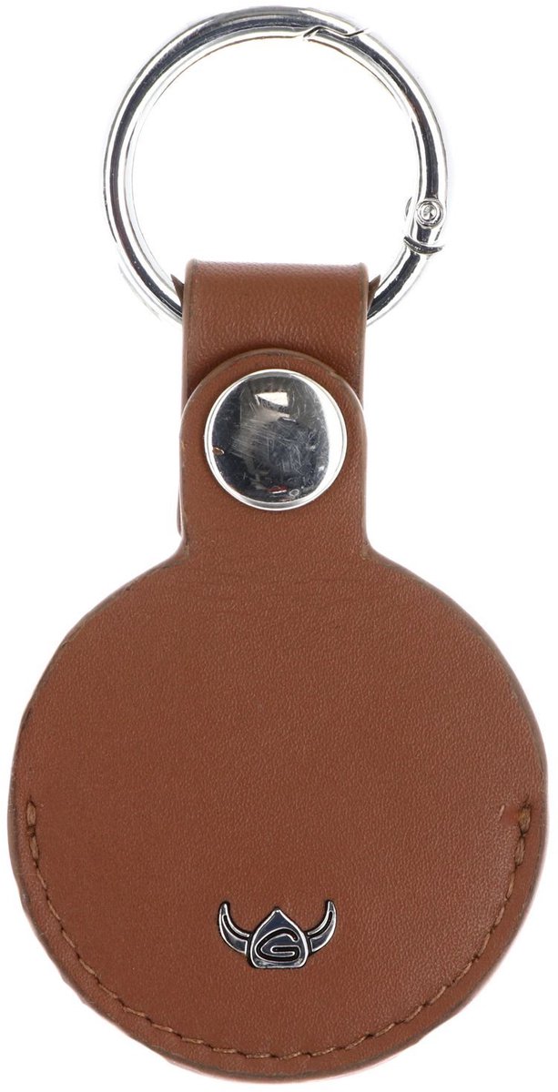Golden Head Leren sleutelhanger Polo Schlüsselanhänger für AirTag 5113 Cognac bruine