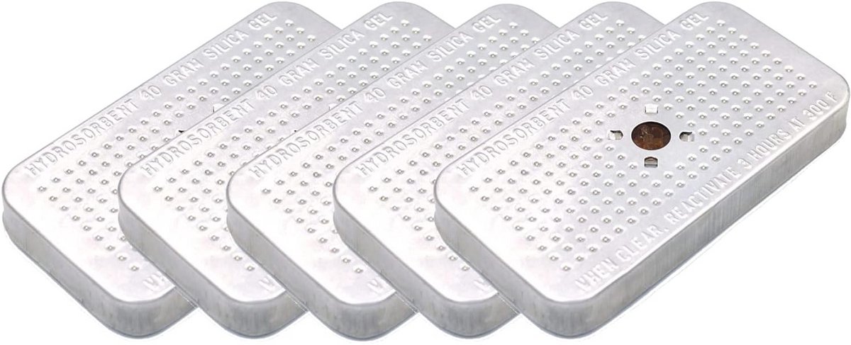 Veilig Oplaadbare Silica Gel Ontvochtiger - 5 Pack van 40 Gram