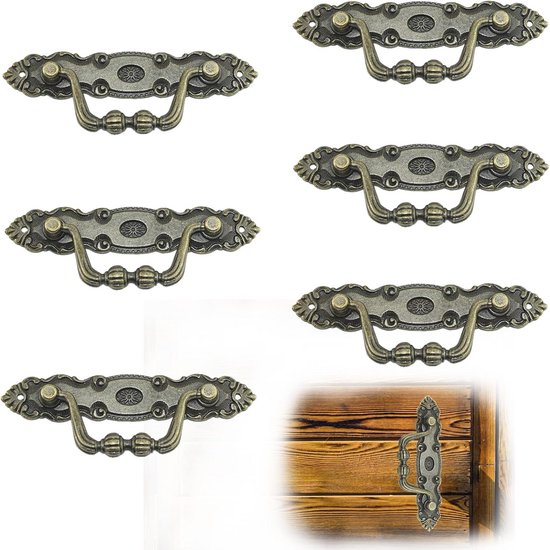 Antieke Kastgrepen Set van 6 - Vintage Meubelgrepen voor Decoratie | bol